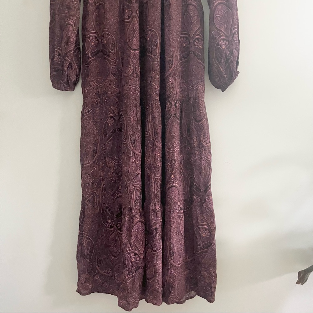 A New Day Target Long Sleeve Paisley Maxi Dress in Plum Purple Women’s Sz S Boho - Picture 5 of 11